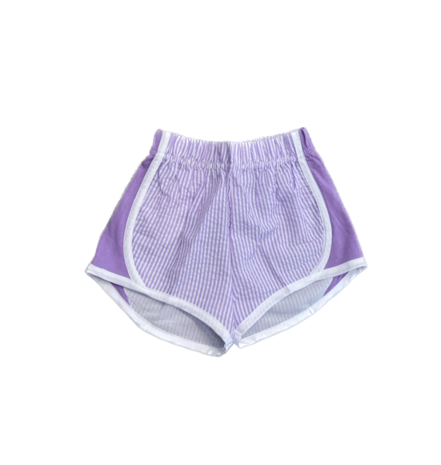 Purple seersucker shorts