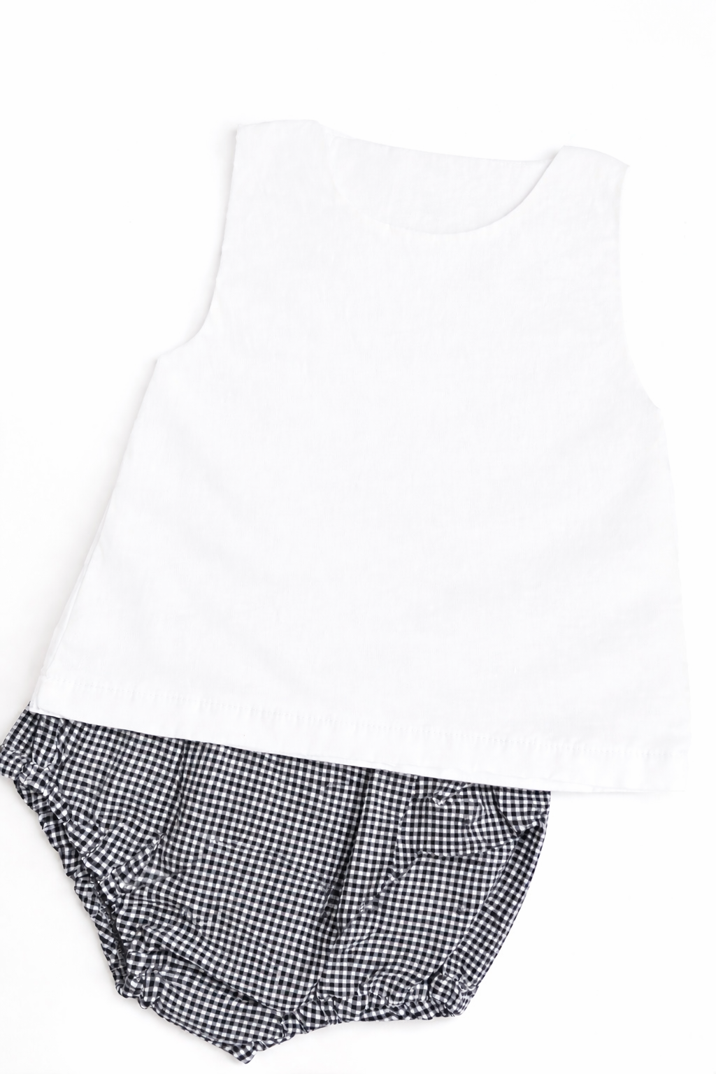 Black gingham diaper set