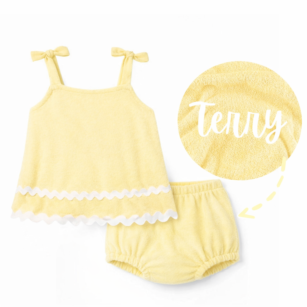 Yellow Terry Ric Rac bloomer set