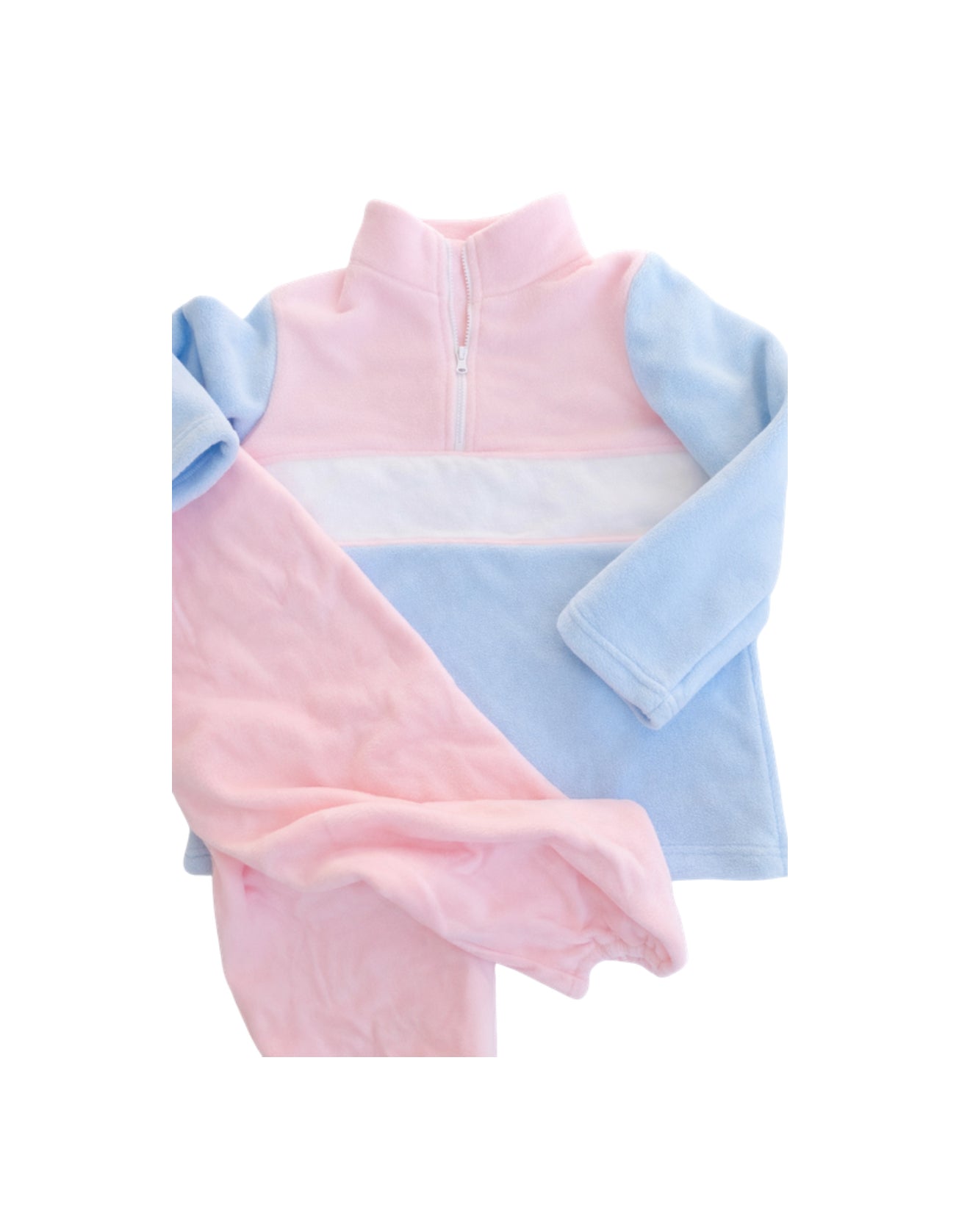 Pink and blue fleece set