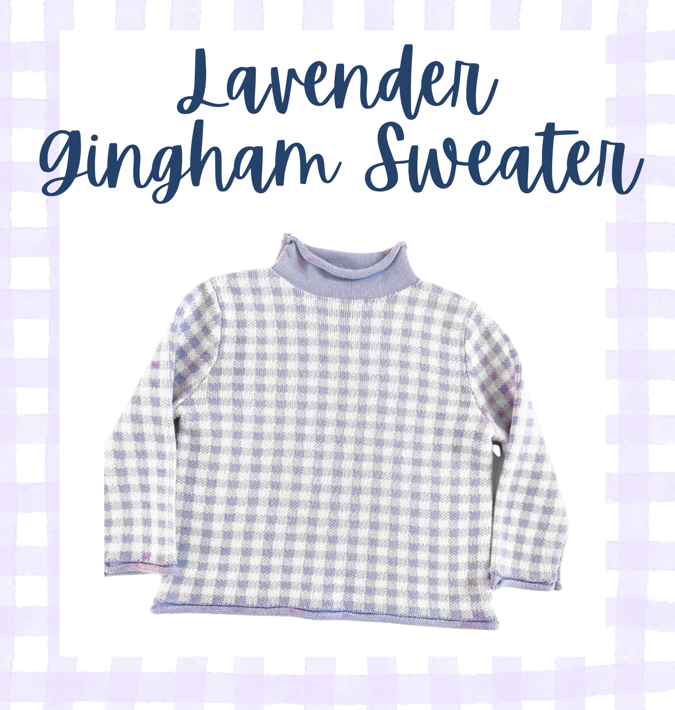 Lavender Gingham Sweater