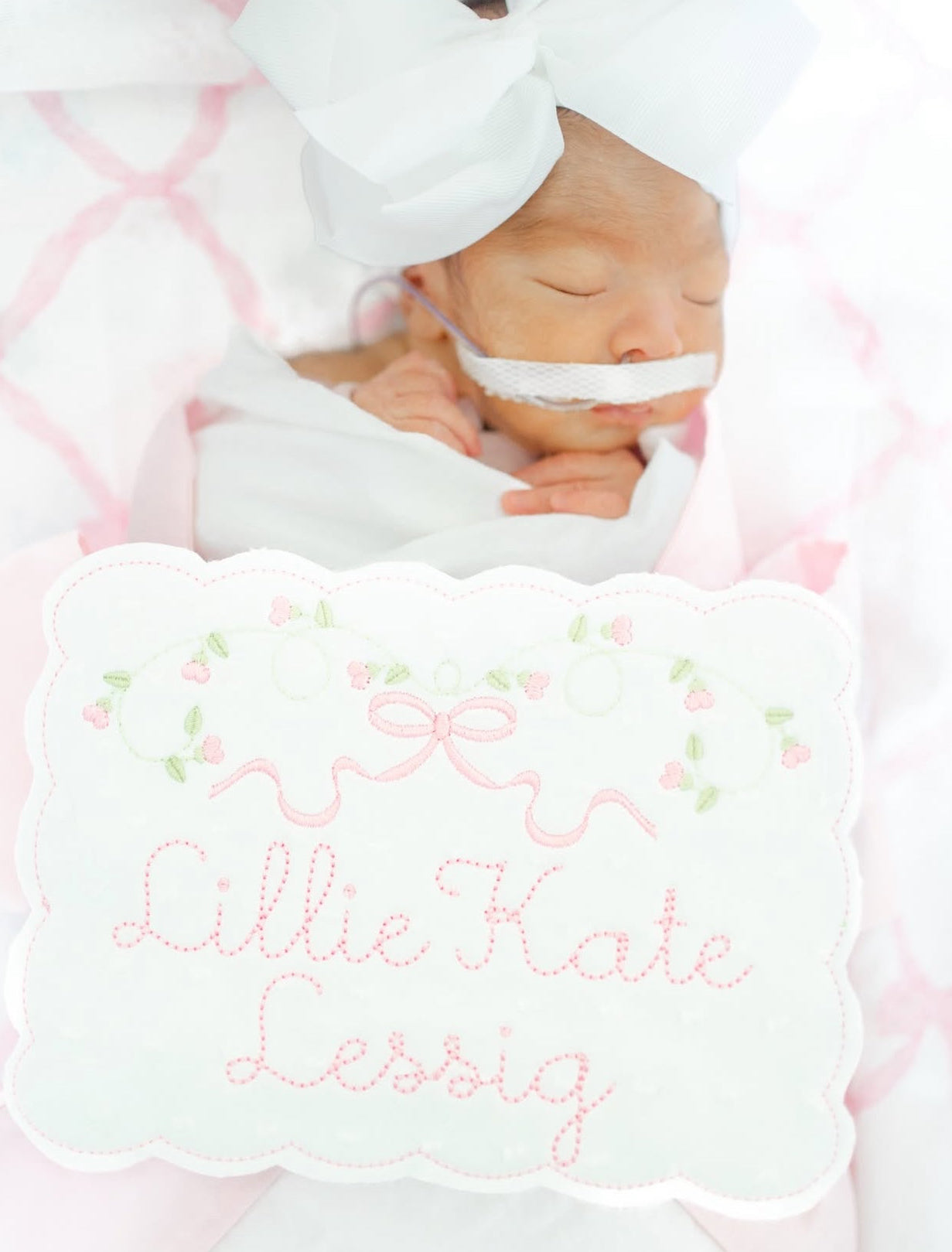 Hospital bassinet name announcement banner