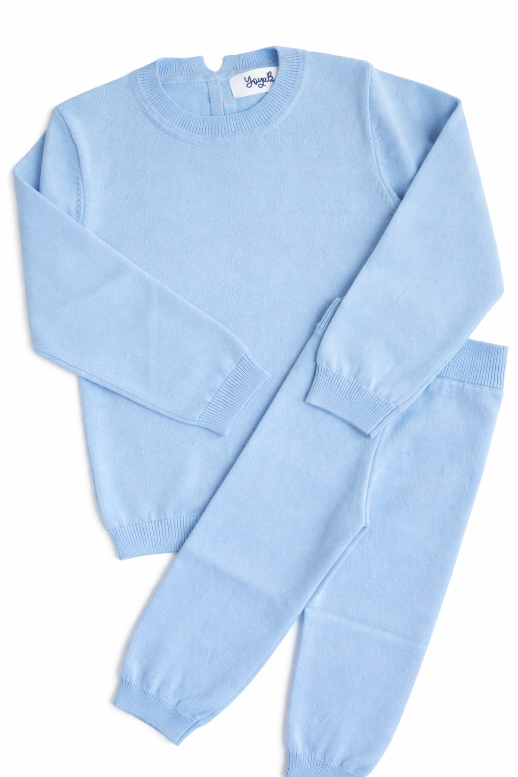 Boys organic cotton blue knit set