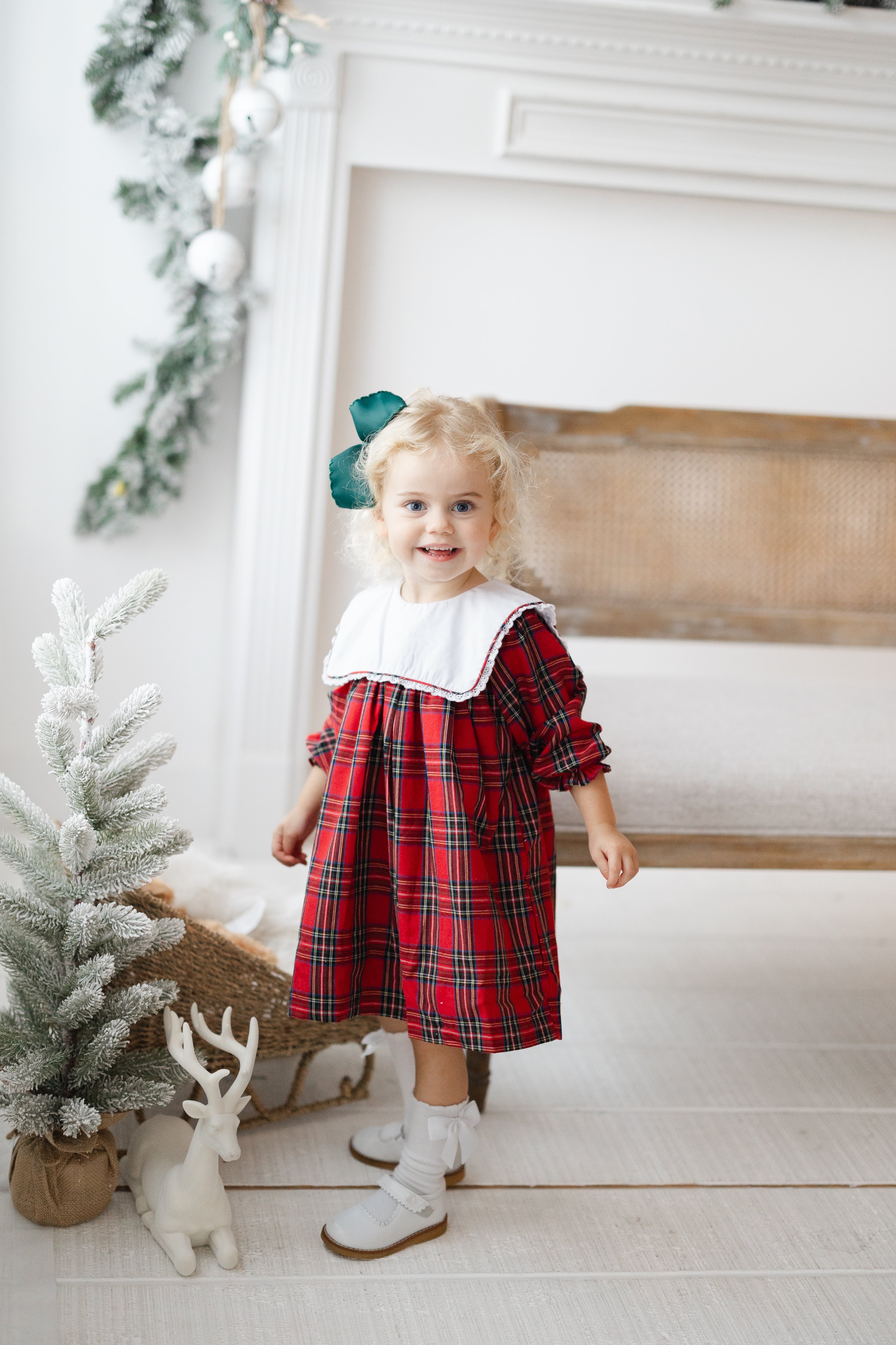 Girls Christmas plaid dress – Yoyabee