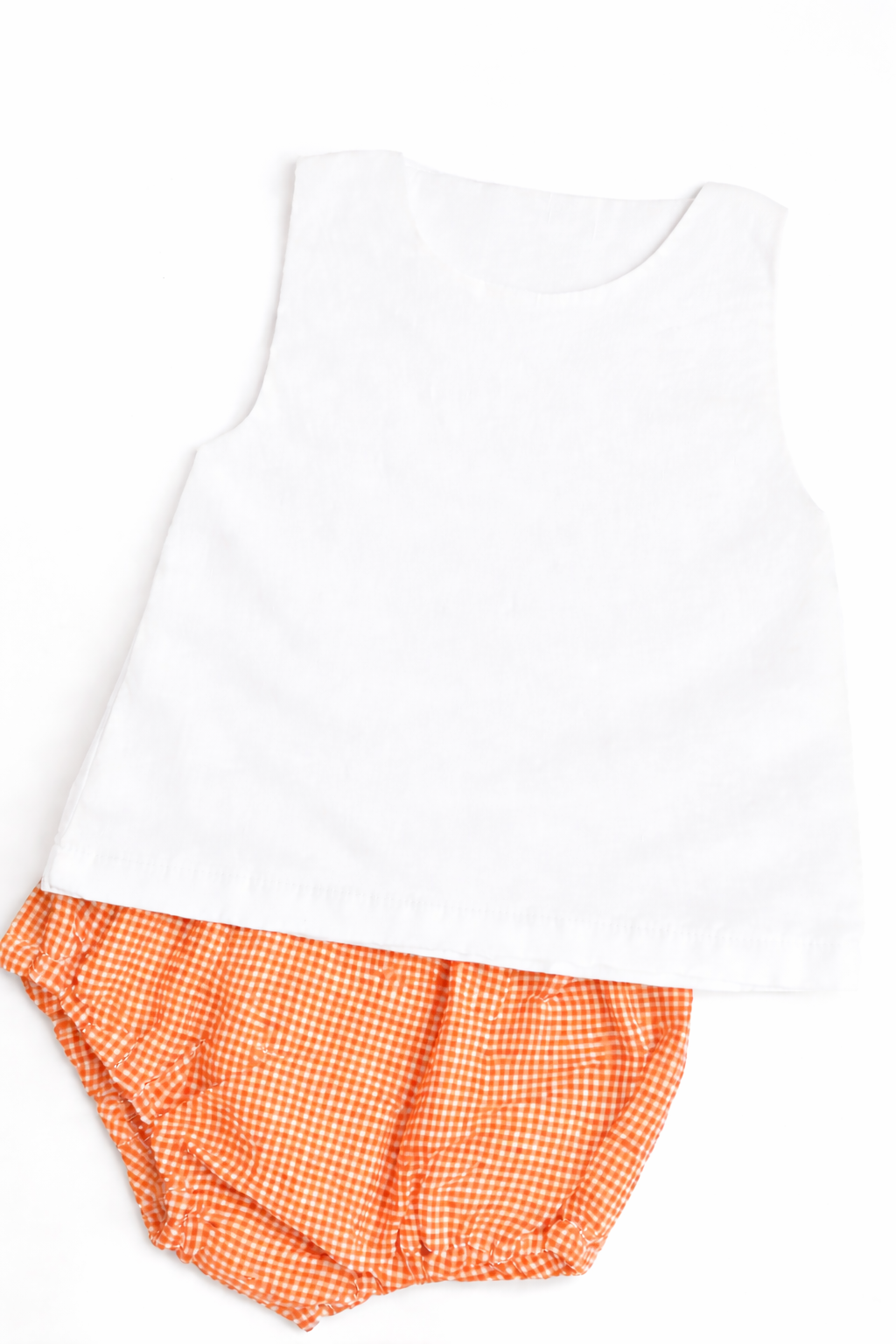 Orange gingham diaper set