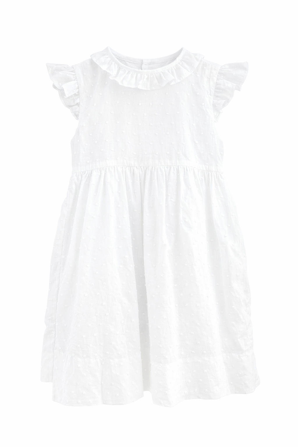 White Swiss dot dress