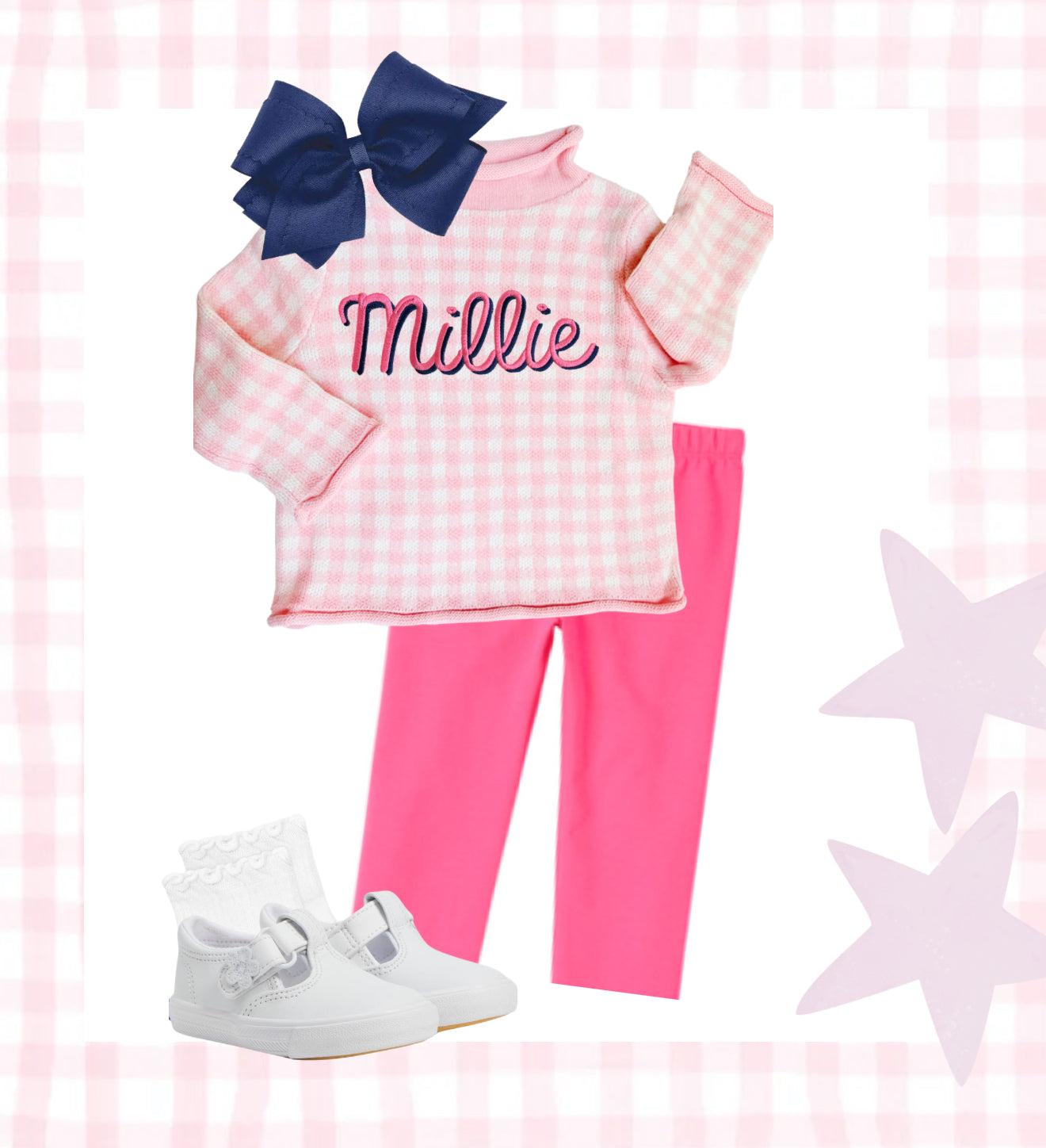 Pink Gingham Sweater