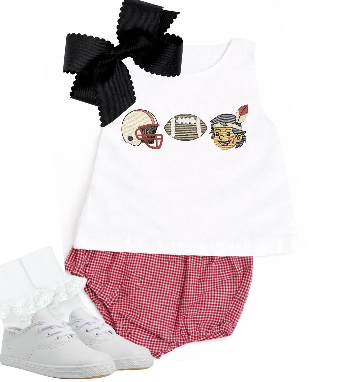 Garnet gingham diaper set