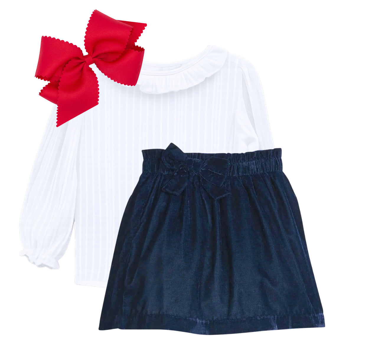 Navy velvet skirt
