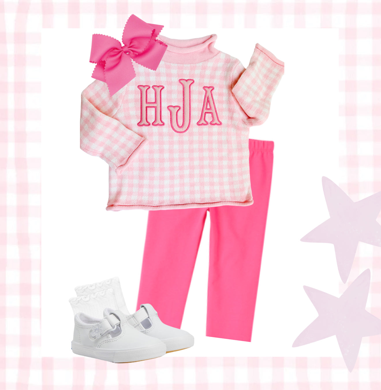 Pink Gingham Sweater