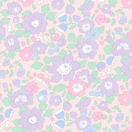 Light pink floral Appliqué square 8”x8”