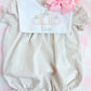 Girls tan gingham bubble