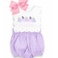 Lavender gingham scallop bubble