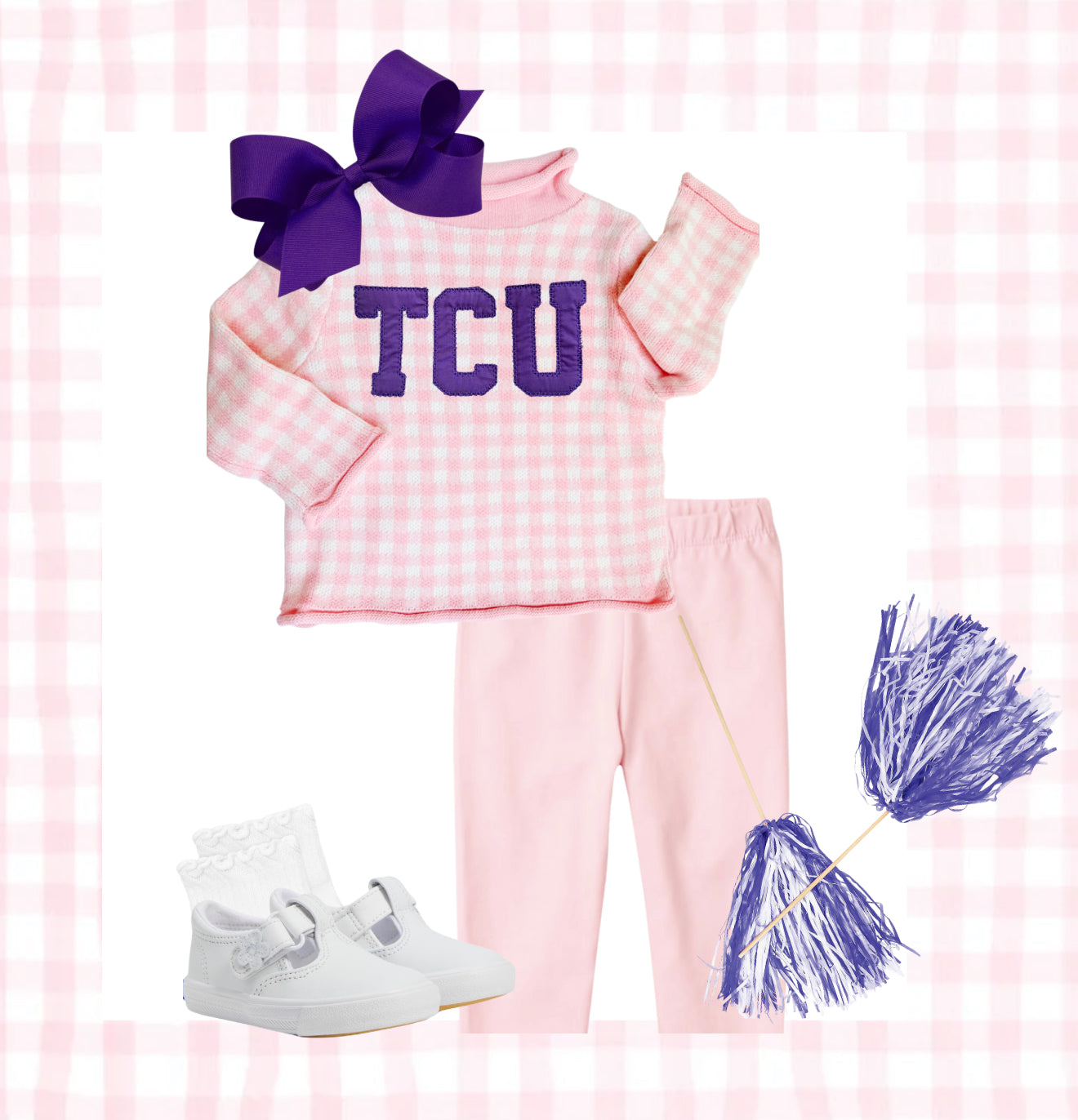 Pink Gingham Sweater