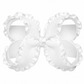 Double white 6” ruffle bow