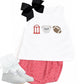Red gingham diaper set