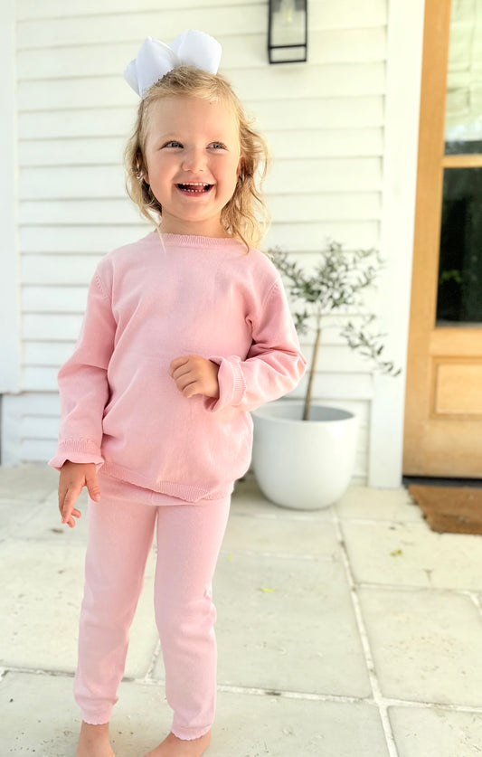 Girls knit organic cotton set