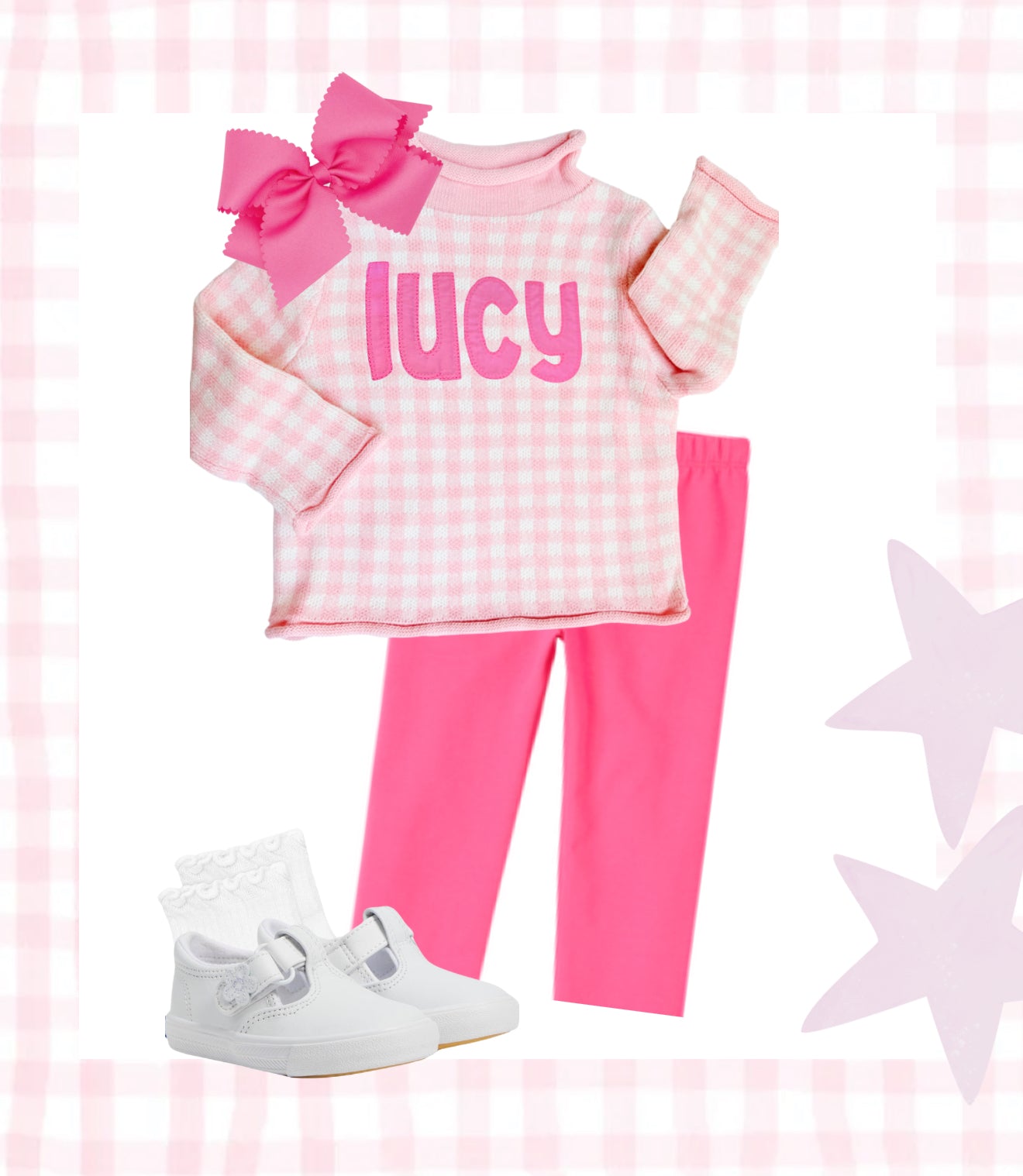 Pink Gingham Sweater