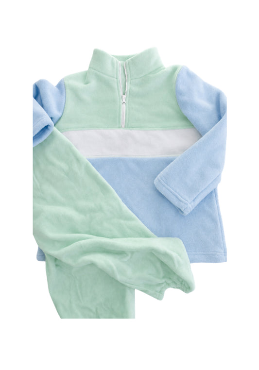 Blue and mint fleece set
