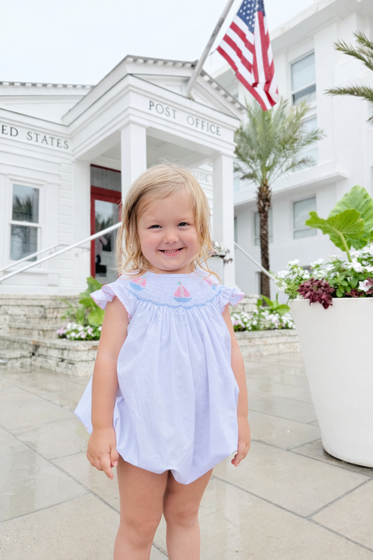 Sailboats smocked bubble