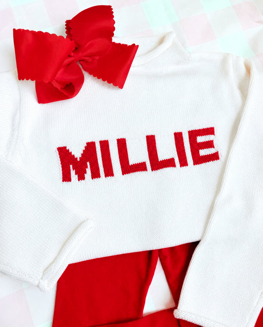 Custom name knit sweater