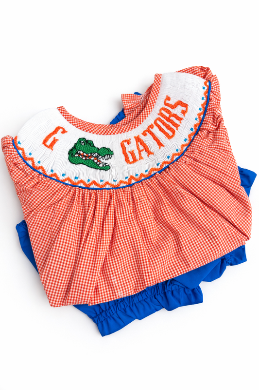 Go Gators smocked set