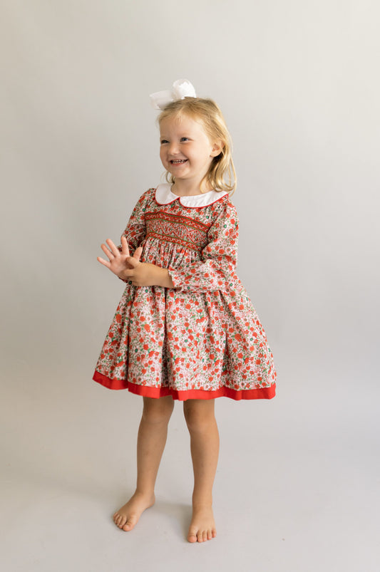 Girls Christmas floral dress