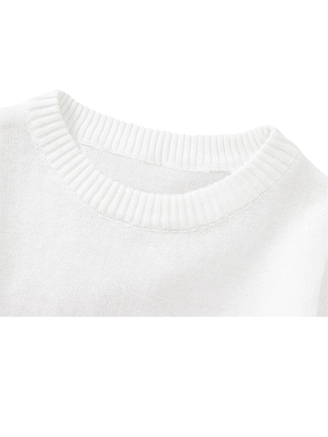 White campure sweater