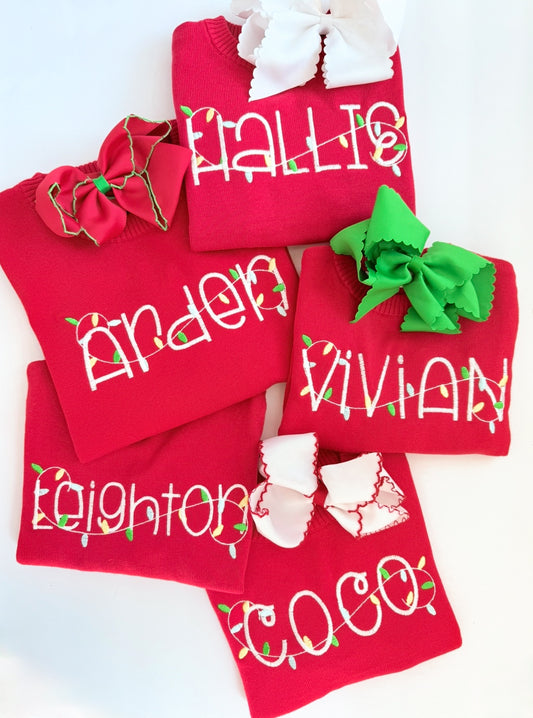 Custom Christmas lights sweater