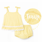 Yellow Terry Ric Rac bloomer set