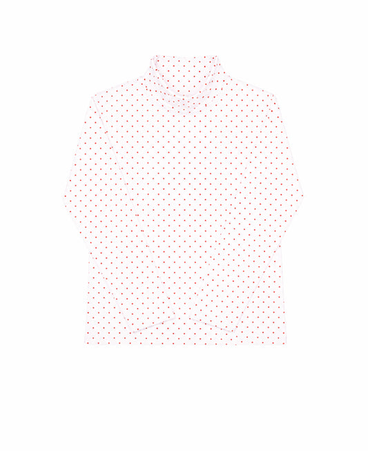 Red bitty dot turtleneck