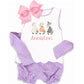Lavender gingham bow back set