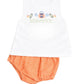Orange gingham diaper set