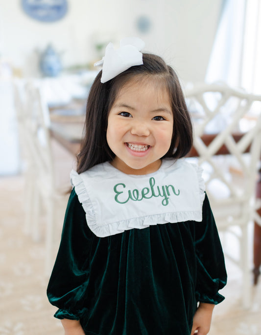 Green velvet dress