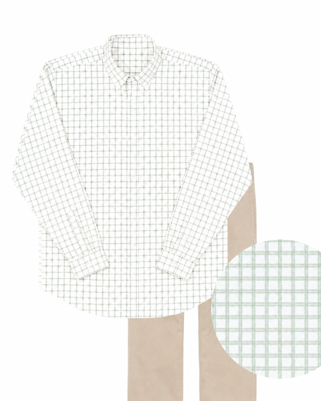 Boys long sleeve sage window pane shirt
