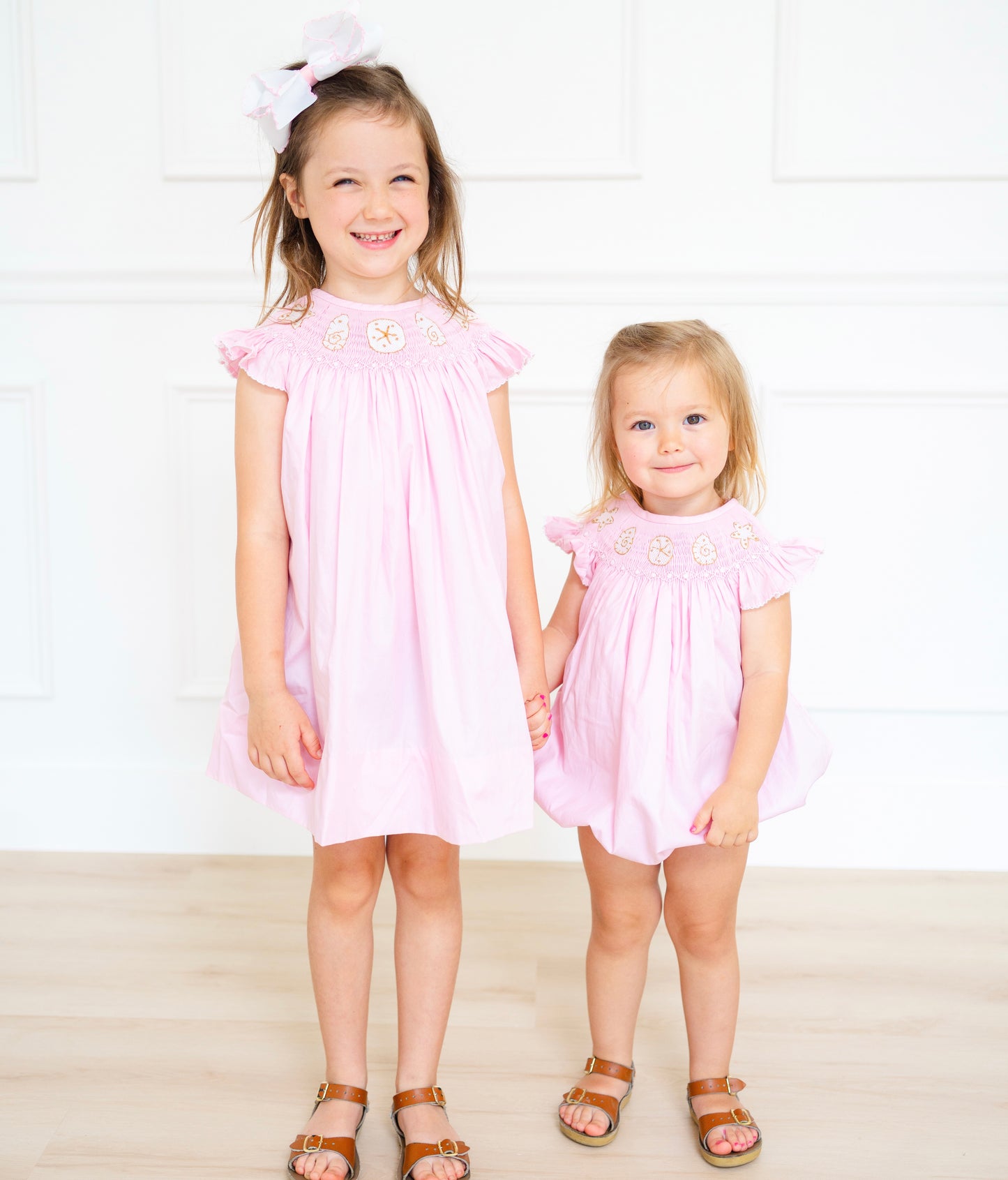 Pink smocked shell bubble