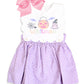 Lavender scallop gingham dress