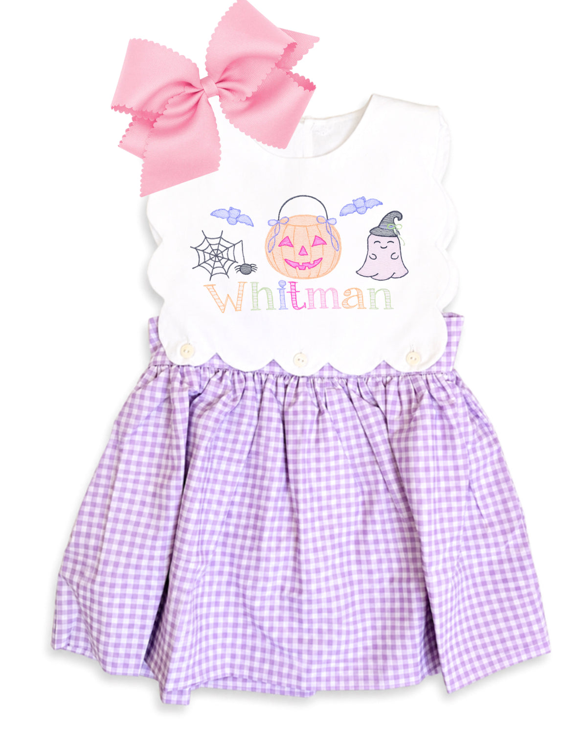 Lavender scallop gingham dress