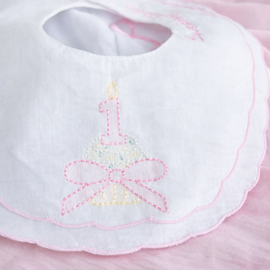 Heirloom First Birthday bib