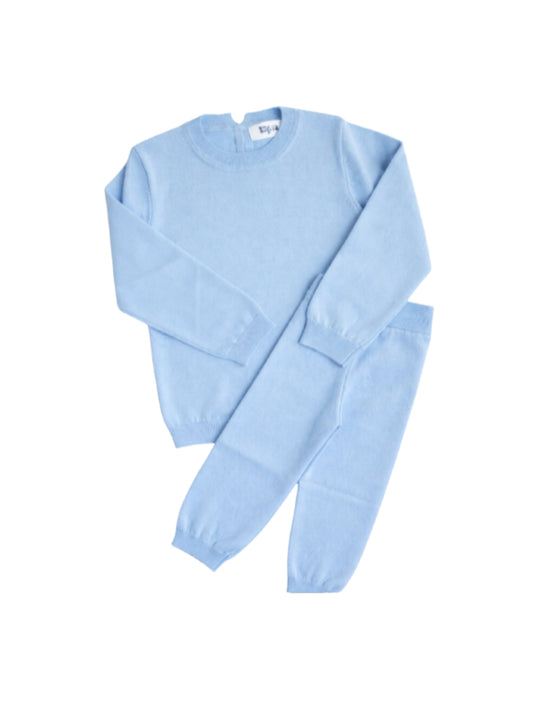 Boys organic cotton blue knit set