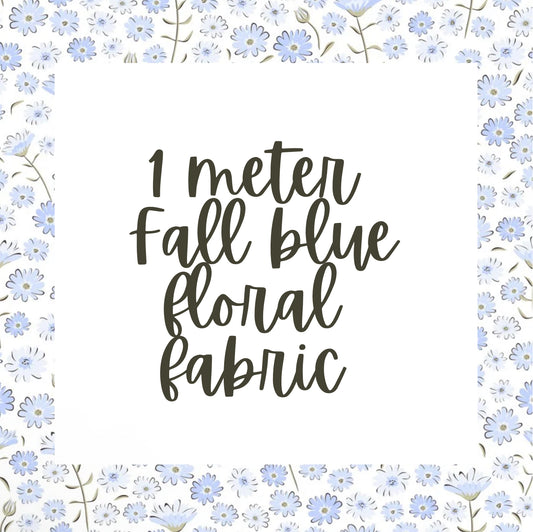 1 meter of blue fall floral fabric