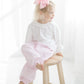 Girls pink gingham custom pant set