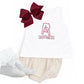 Tan gingham diaper set