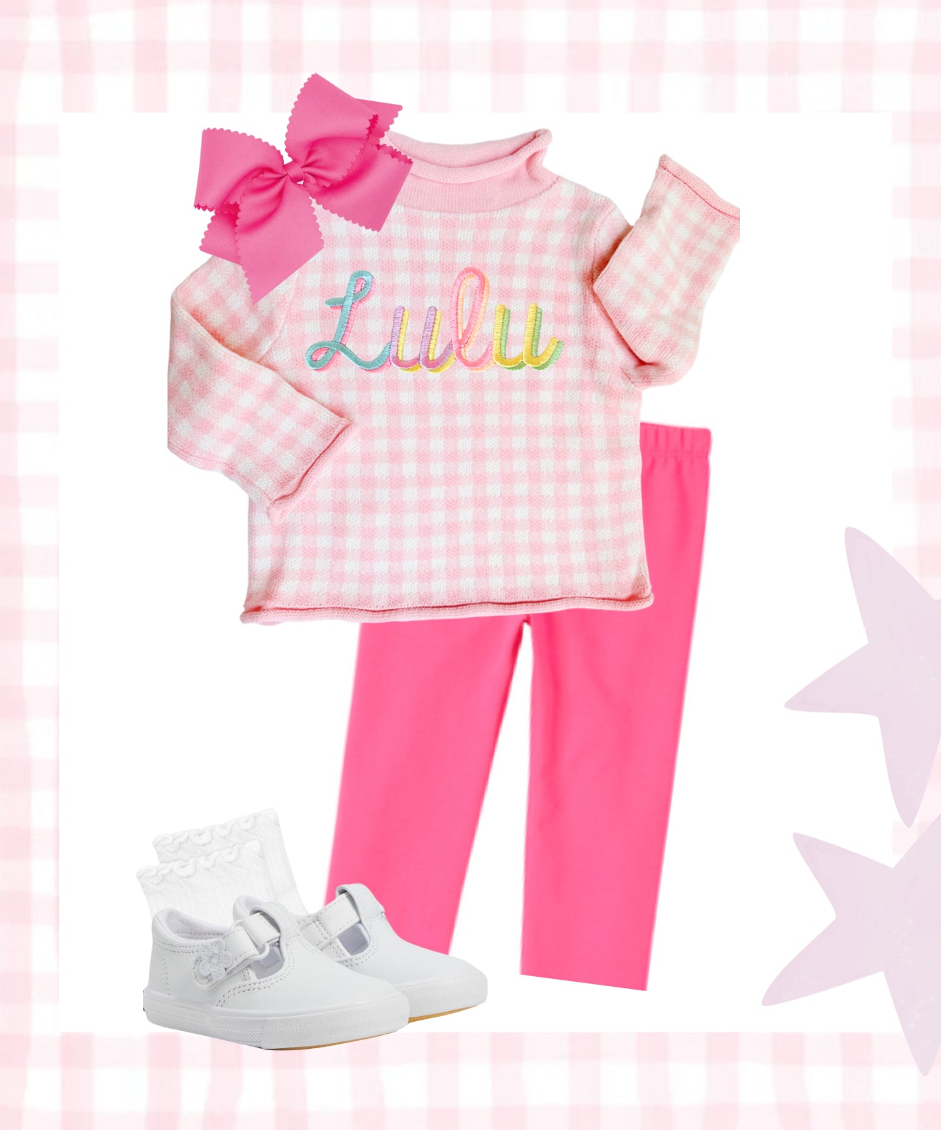 Pink Gingham Sweater