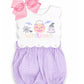 Lavender gingham scallop bubble