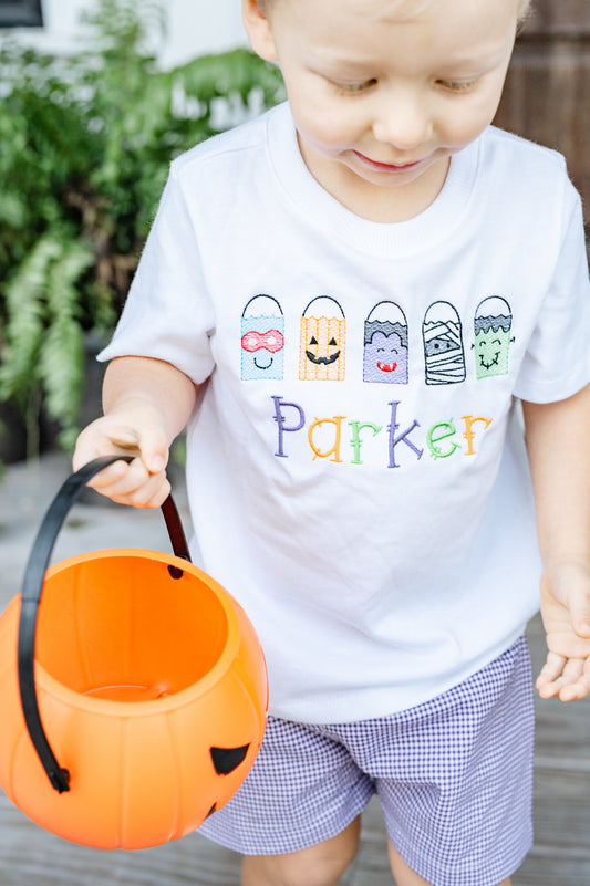 Boy Halloween knit cotton shirt