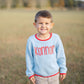 Blue and red sweater