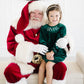 Green velvet custom smock dress