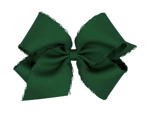 Winter Green 6” bow with stitching