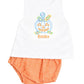 Orange gingham diaper set